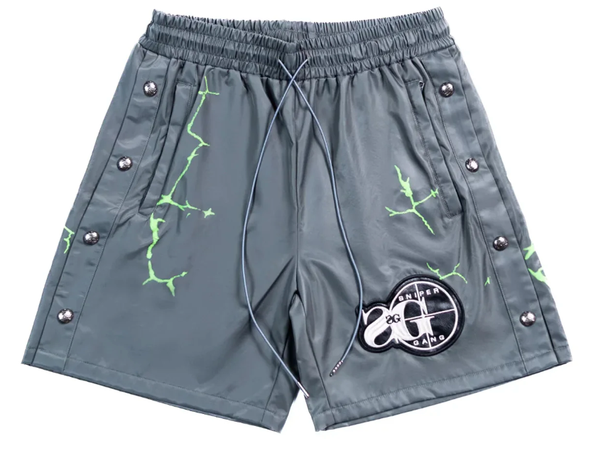 Triple Sevens x Sniper Gang 7Sniper Nylon Shorts Grey