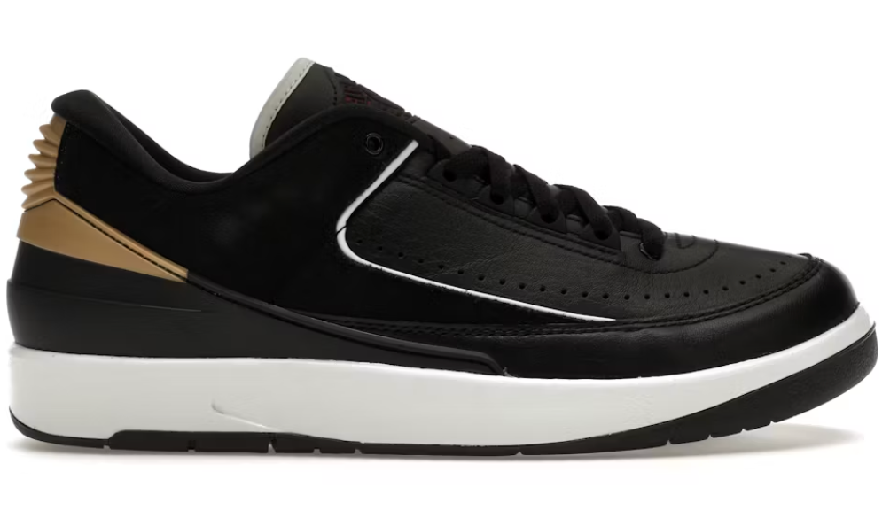 Jordan 2 Retro Low Black Metallic Gold (Women's)
