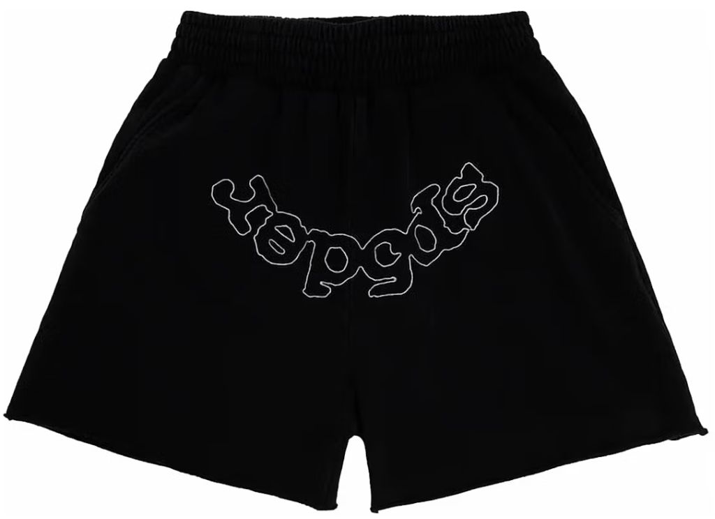 Sp5der OG Logo Embroidered Sweatshort Black