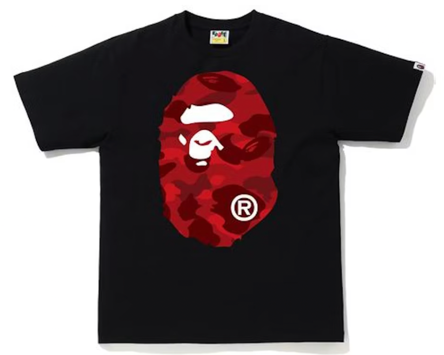 BAPE Color Camo Big Ape Head Tee Black/Red
