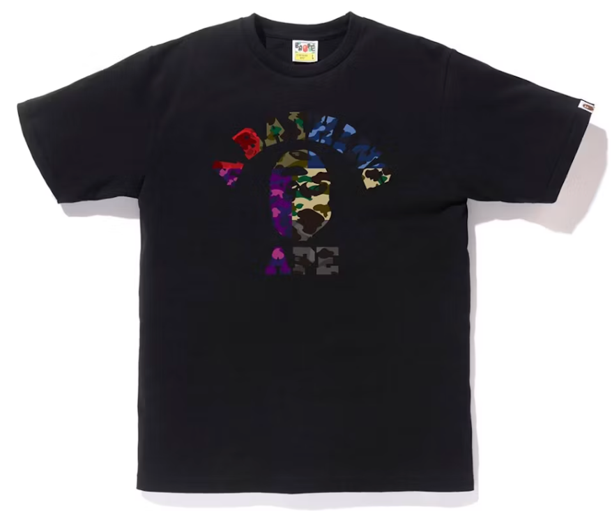 BAPE Mix Camo College Tee Black