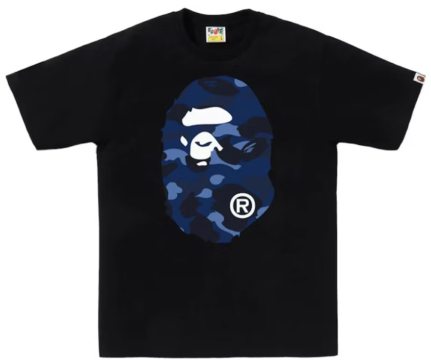 BAPE Color Camo Big Ape Head Tee Black/Navy