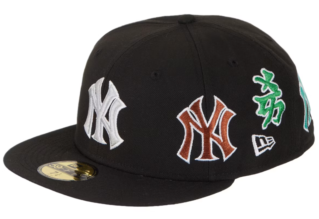 USA製　Yankees 6panel cap kanji 漢字　MLB Supreme New York Yankees Kanji New Era Fitted Hat – Hotbox | Buy