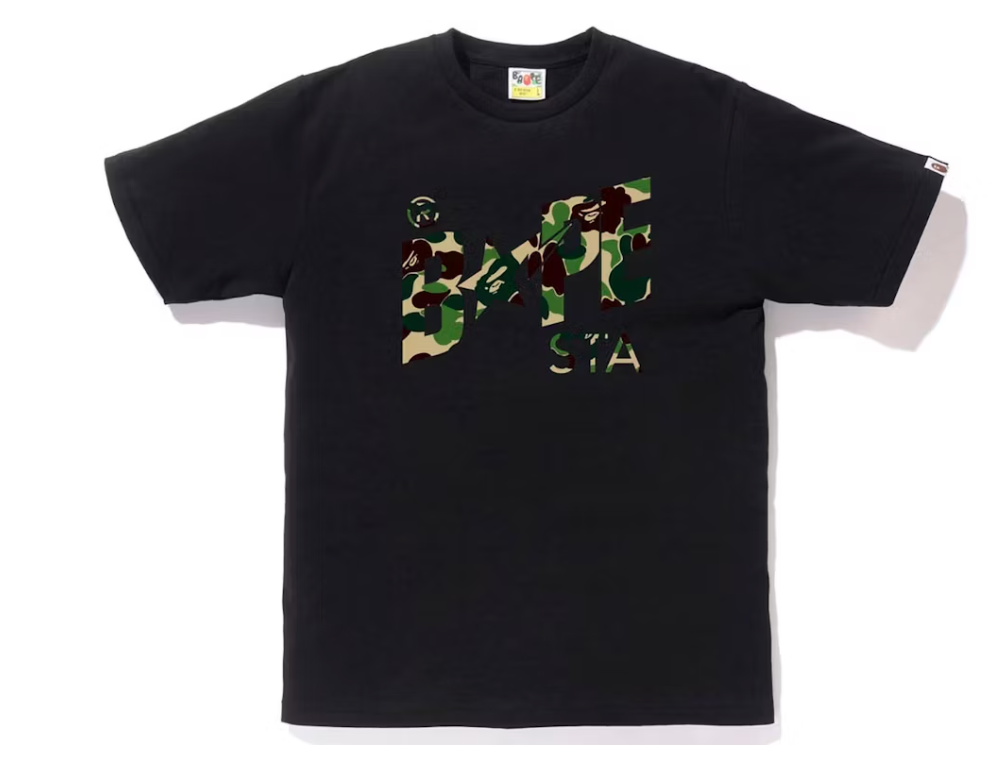 BAPE ABC Camo Bape Sta Logo Tee Black Green