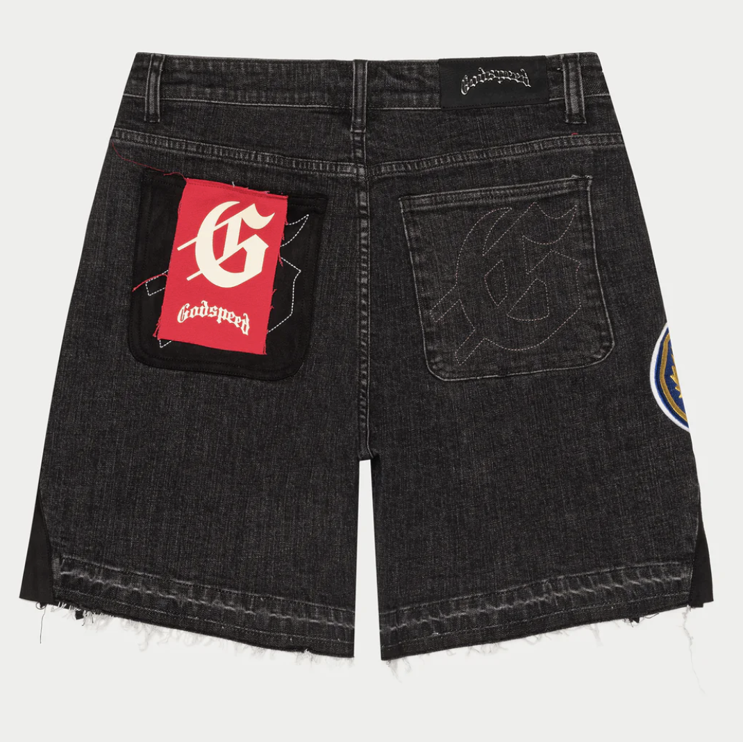 Godspeed Patchwork Denim Shorts V2 (Black)