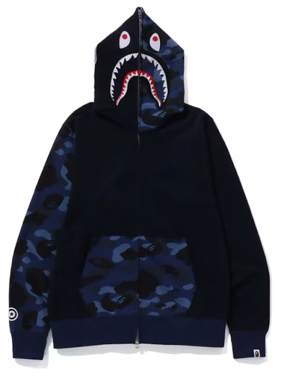 BAPE Color Camo Shark Full Zip Hoodie (FW23) Navy