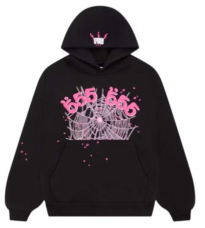 Sp5der Angel Number Hoodie Black