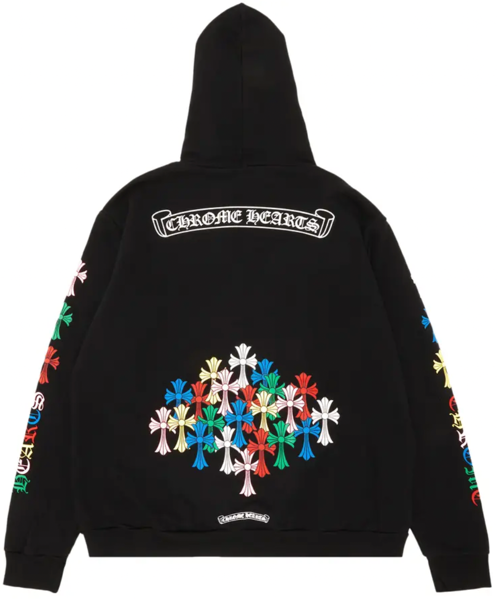 Chrome Hearts Multi Color Cross Hoodie Black