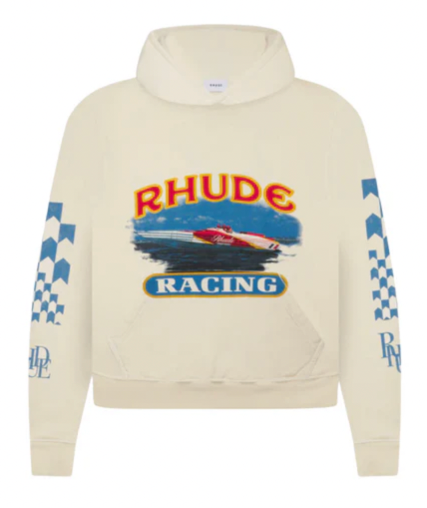 RHUDE Boat Racing Cream Hoodie