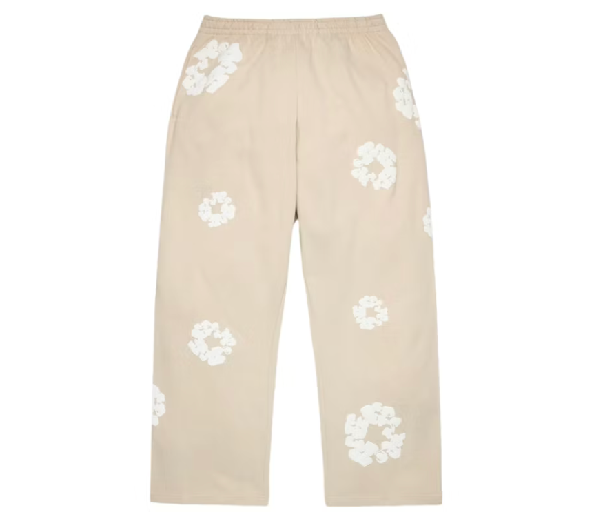 Denim Tears Cotton Wreath Baggy Sweatpants Cream