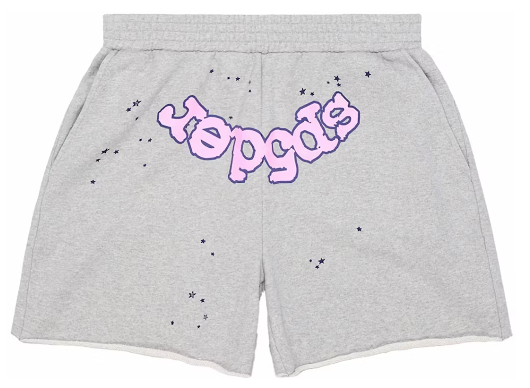 Sp5der OG Web Logo Sweat Short Heather Grey