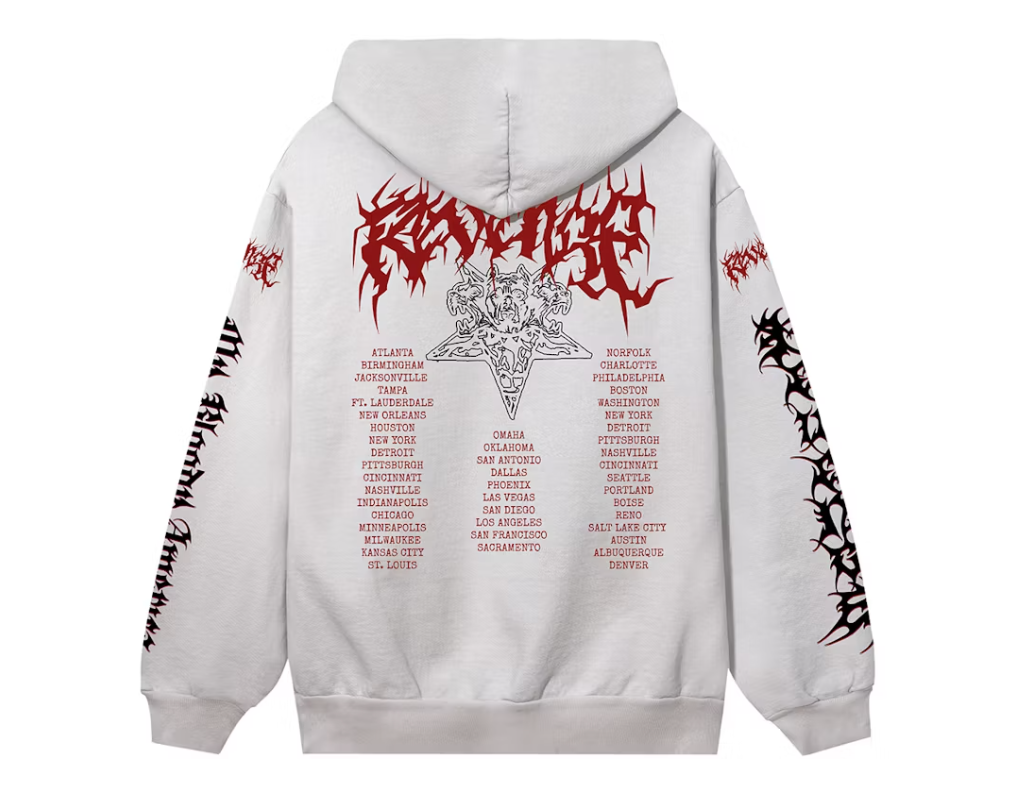 Revenge x City Morgue Metal Tour Hoodie Cement