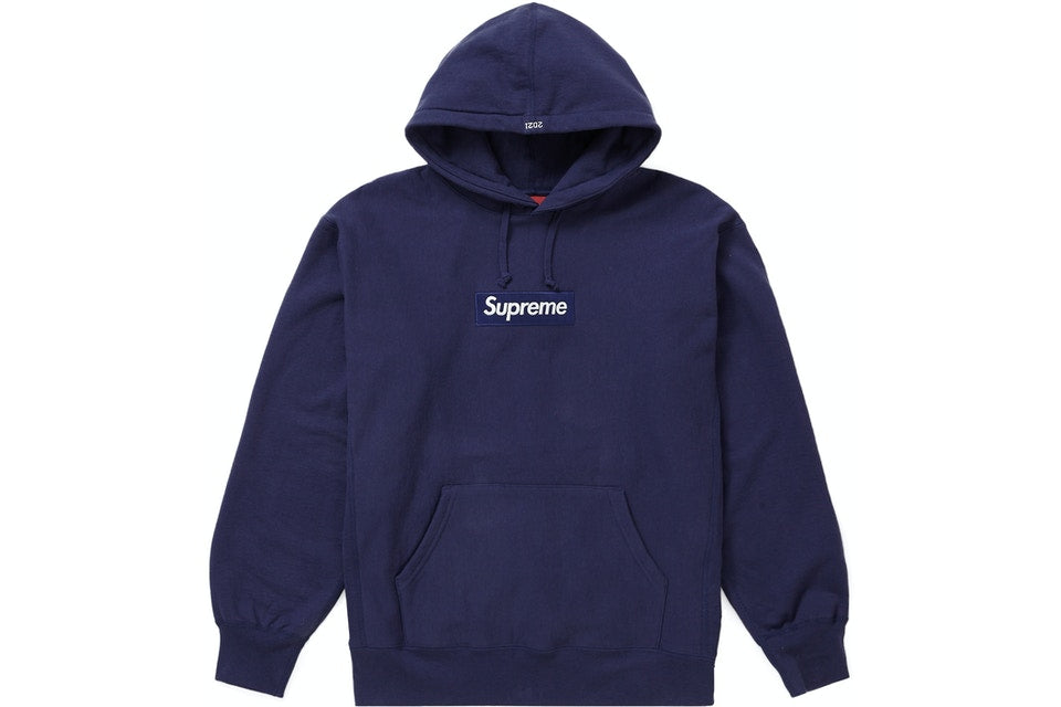 Supreme Box Logo Hooded Sweatshirt (FW21) Washed Navy