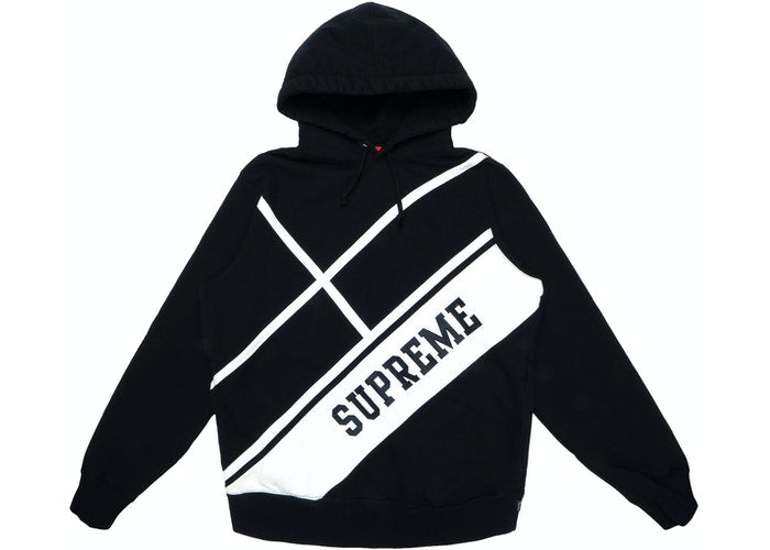 Supreme Diagonal Hooded Sweatshirt (Black)