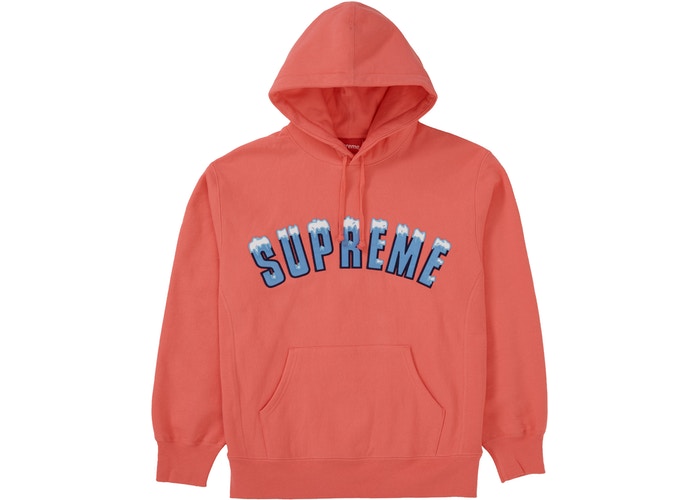 Supreme Icy Arc Hooded Sweatshirt Bright Coral
