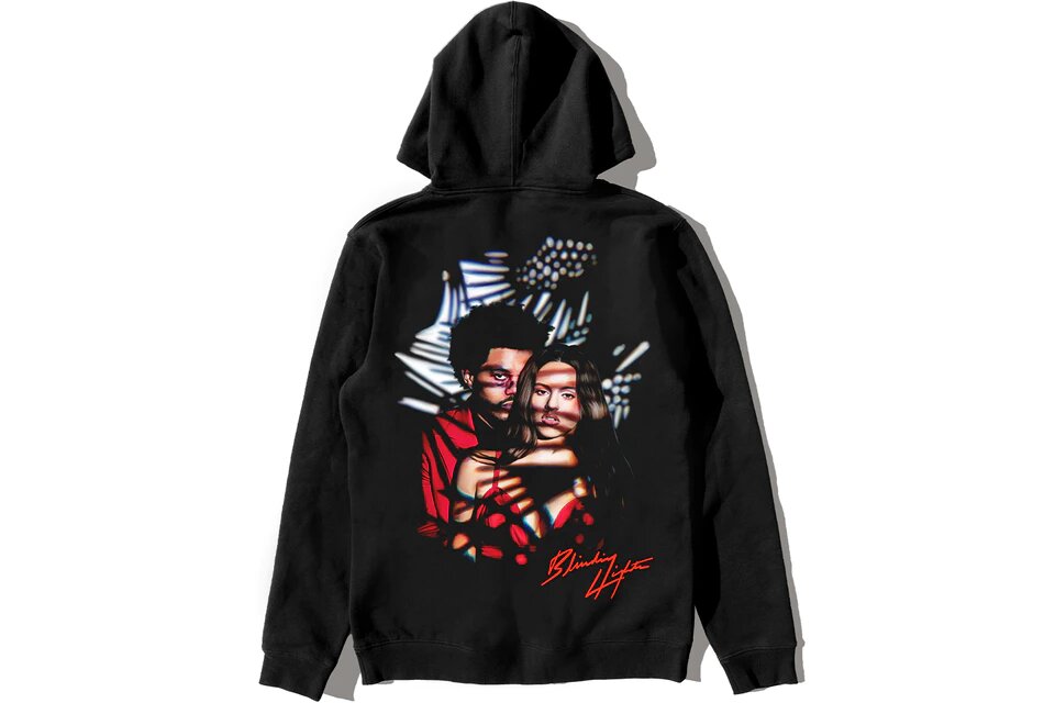 The Weeknd Blinding Lights Remix Portrait Pullover Hood Black