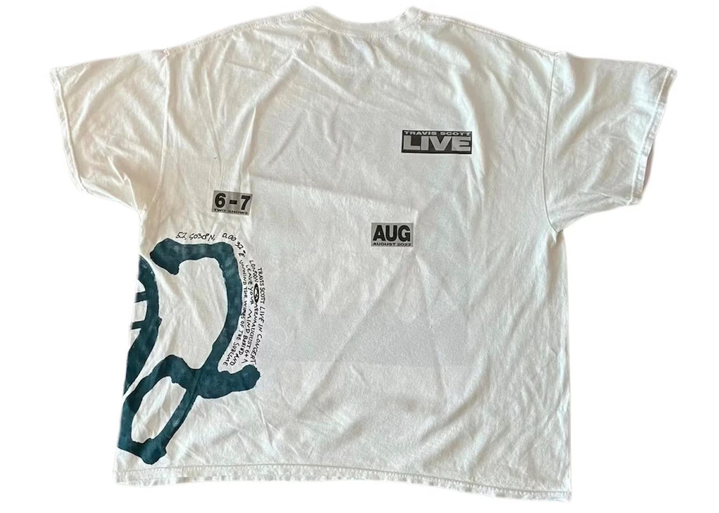 Travis Scott O2 Live Burning Man T-shirt White