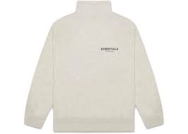 Fear of God Essentials Pull-Over Mockneck Sweatshirt Heather Oatmeal