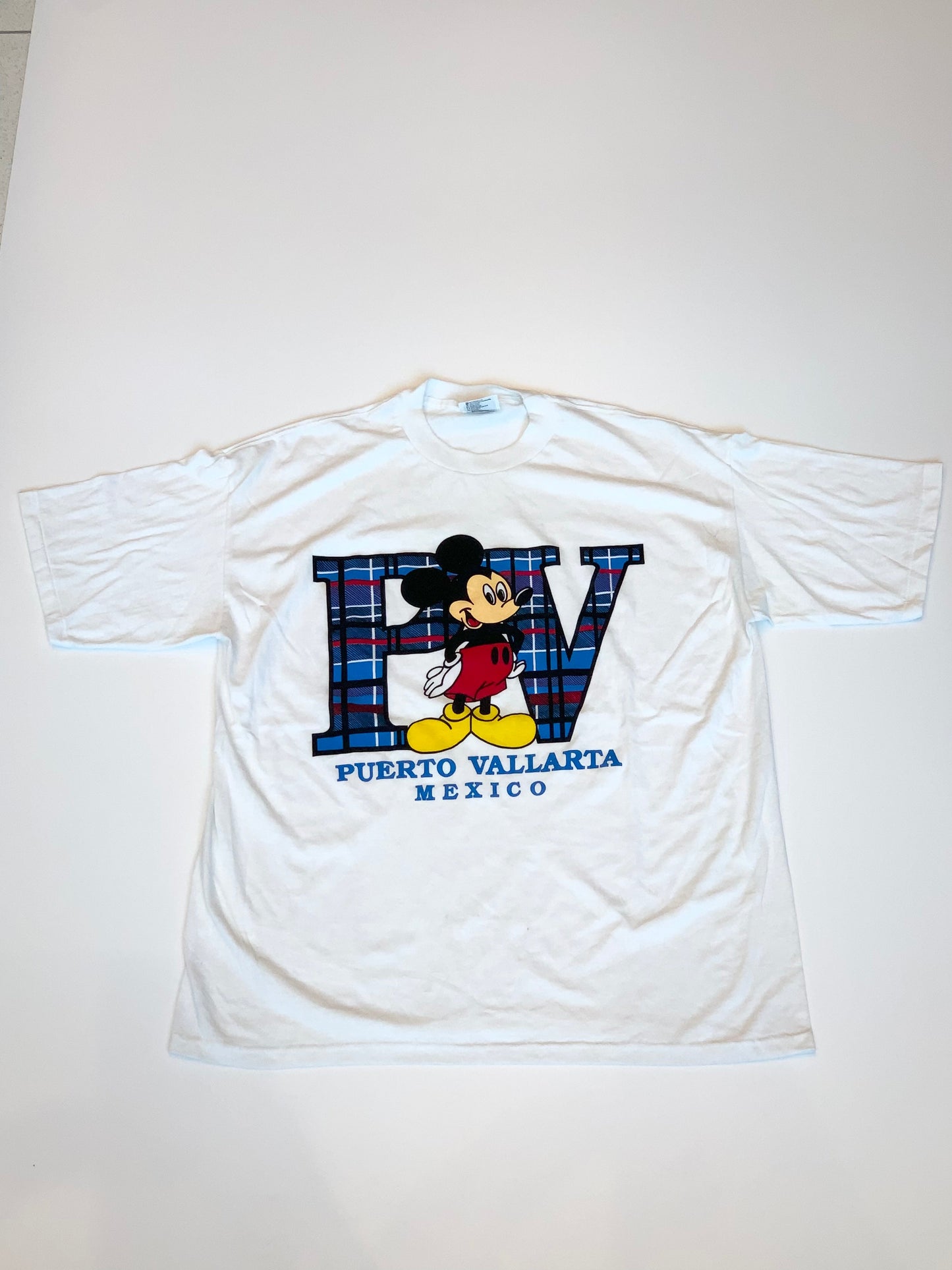 Vintage Puerto Vallarta Mickey Tee White