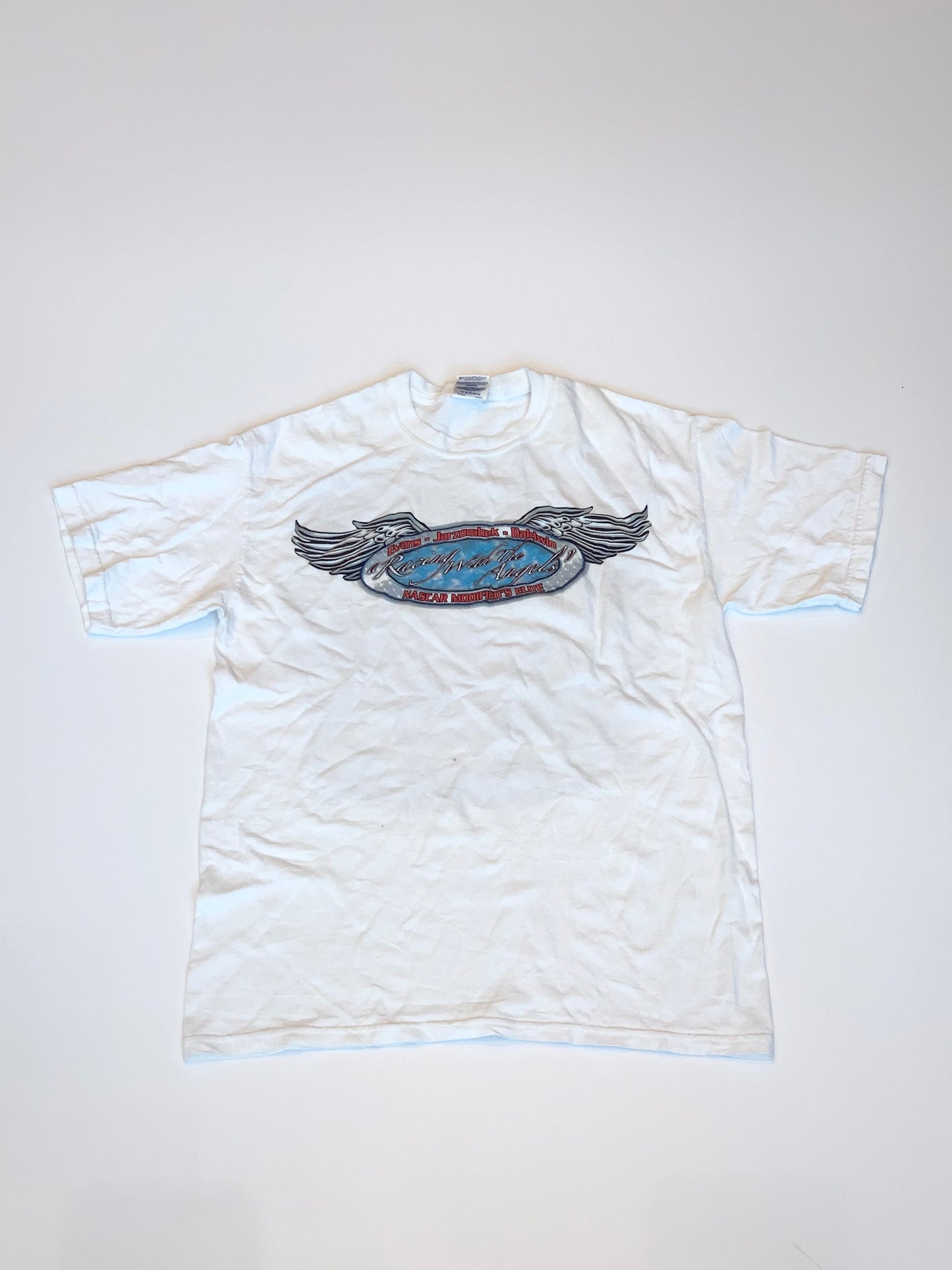 Vintage Racing With The Angels Nascar Tee White