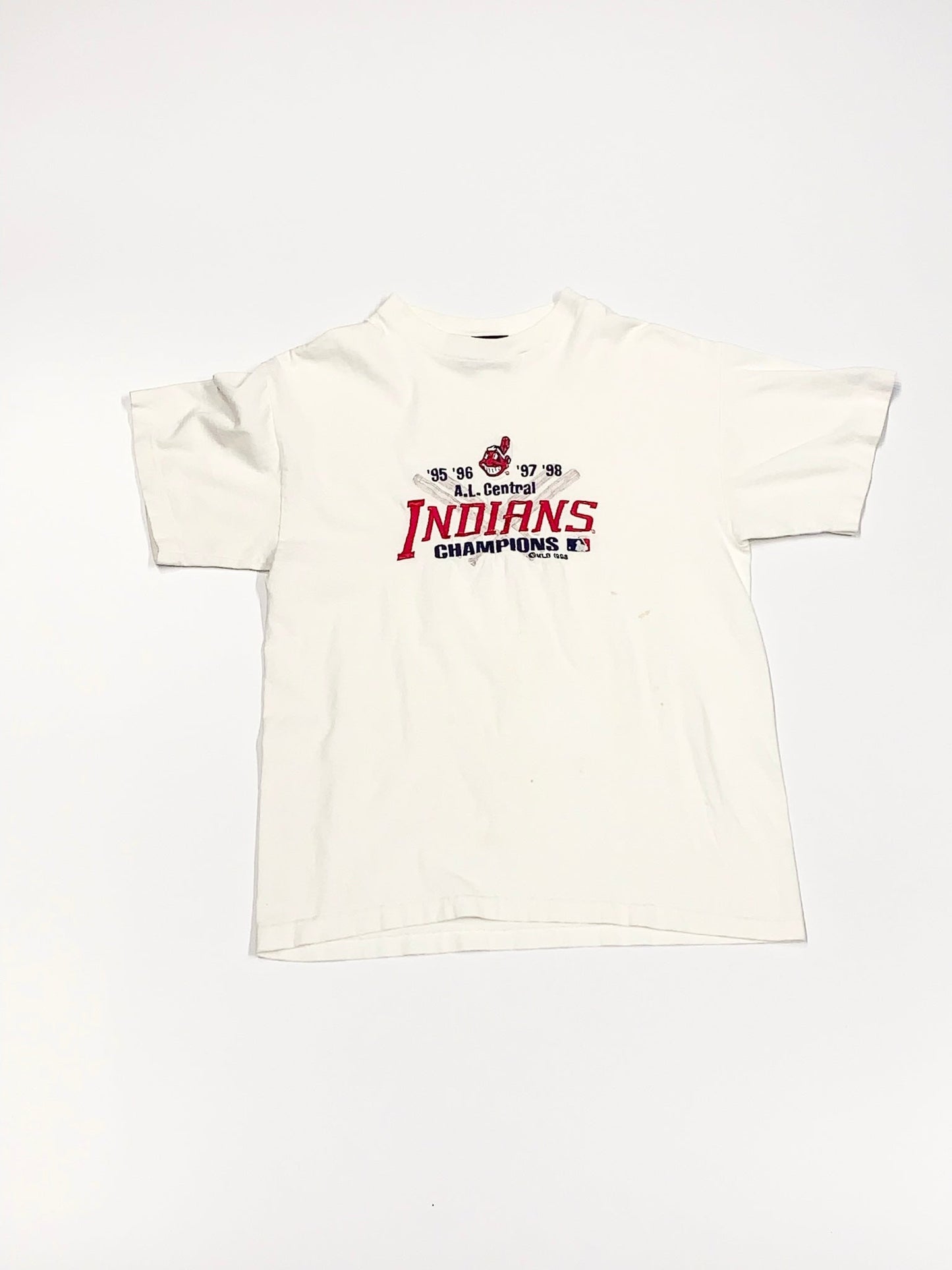 Vintage Cleveland Indians Embroidered Tee White