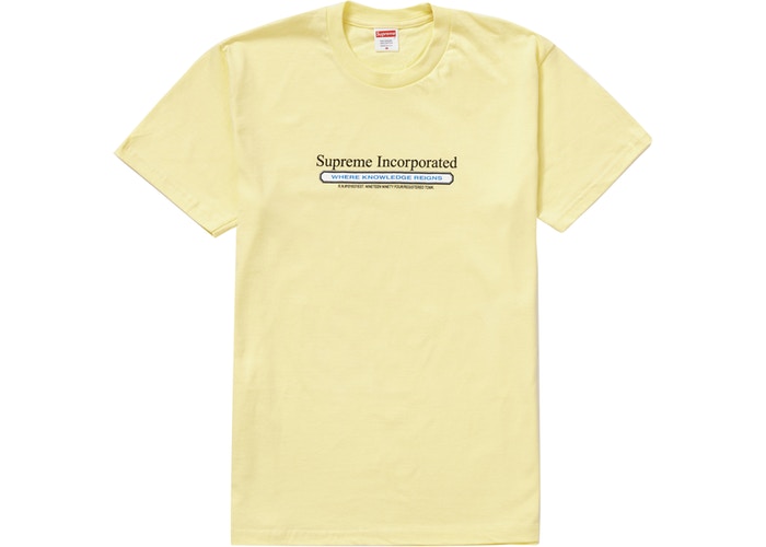 Supreme Inc. Tee Pale Yellow