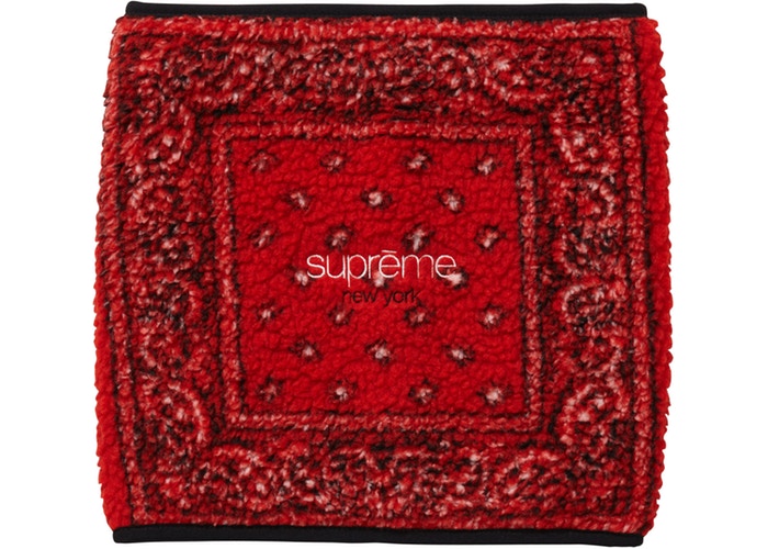 Supreme Bandana Fleece Neck Gaiter Red