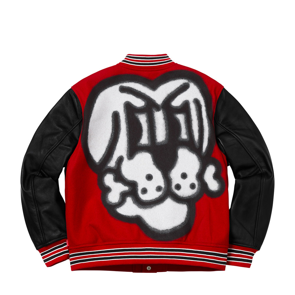 Supreme Bone Varsity Jacket Red