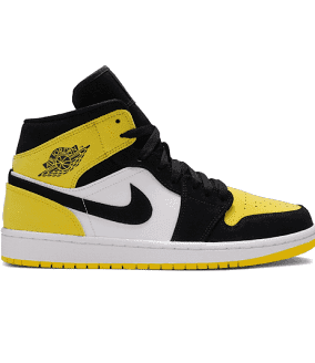 Air Jordan 1 Mid Yellow Toe Black