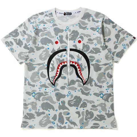 BAPE Space Camo Shark Tee White Glow in the Dark