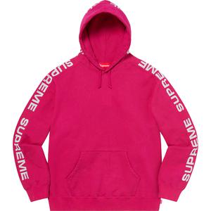 Supreme Metallic Rib Hooded Sweatshirt Fuschia