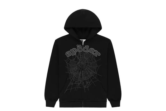 SP5DER OG Web V2 Rhinestone zip-up hoodie