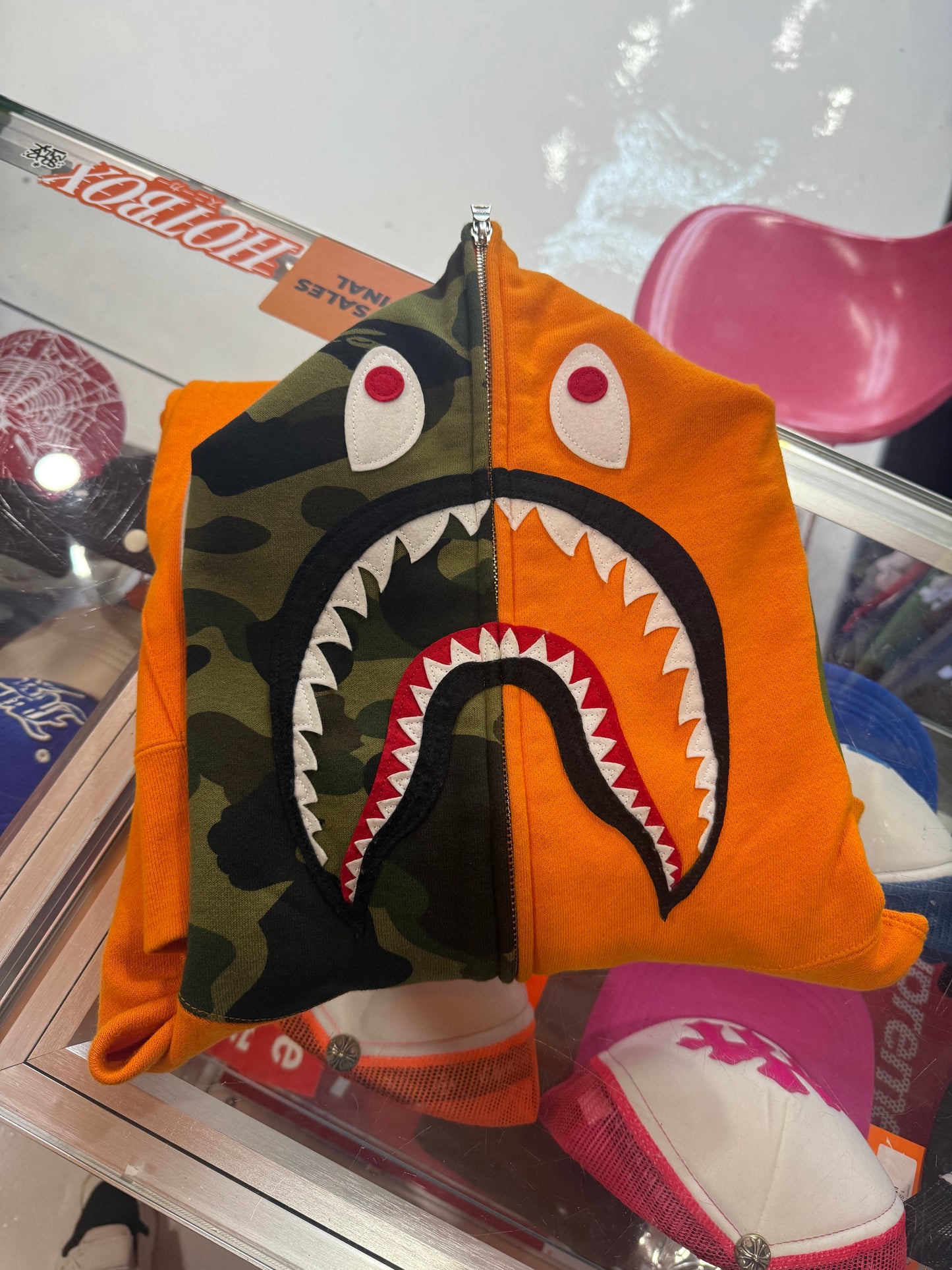 Bape shark full zip orange