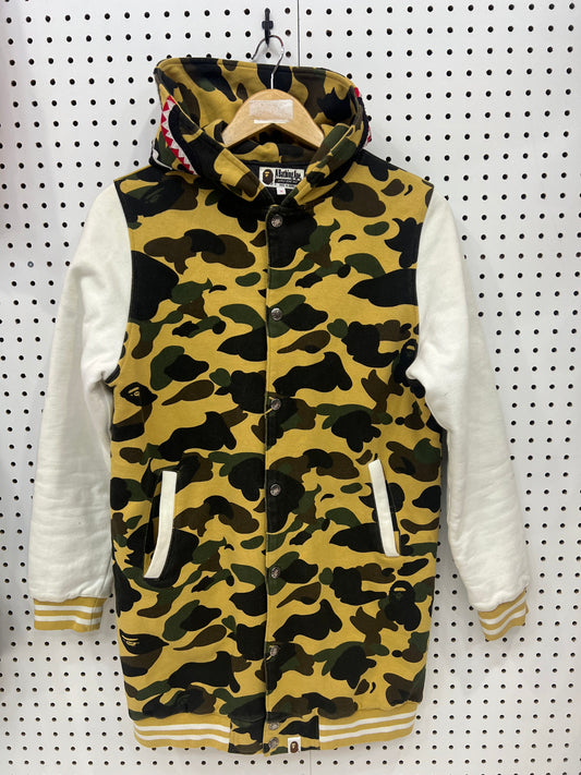 Bape Camo Long Varsity Hooded Jacket