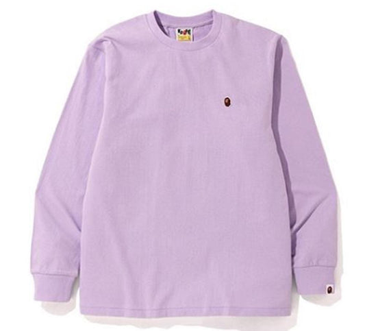 BAPE Ape Head One Point L/S Tee Purple
