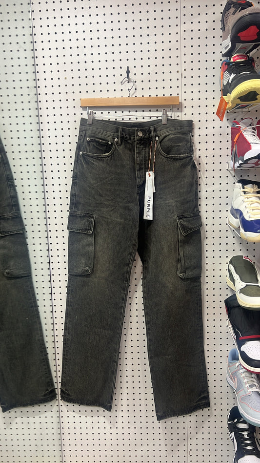PURPLE Black Washed Baggy Jeans