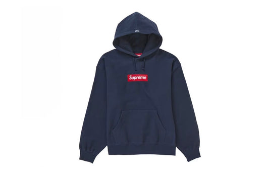 Supreme Box Logo Hooded Sweatshirt Navy/Red (FW24)