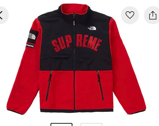 Supreme The North Face Arc Logo Denali Fleece Jacket Red
