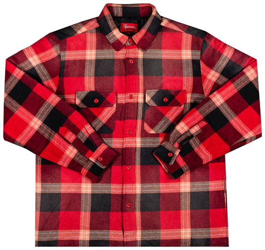 Supreme Quilted Flannel Shirt Red