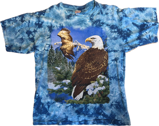 Vintage tie-dye bald eagle T-shirt