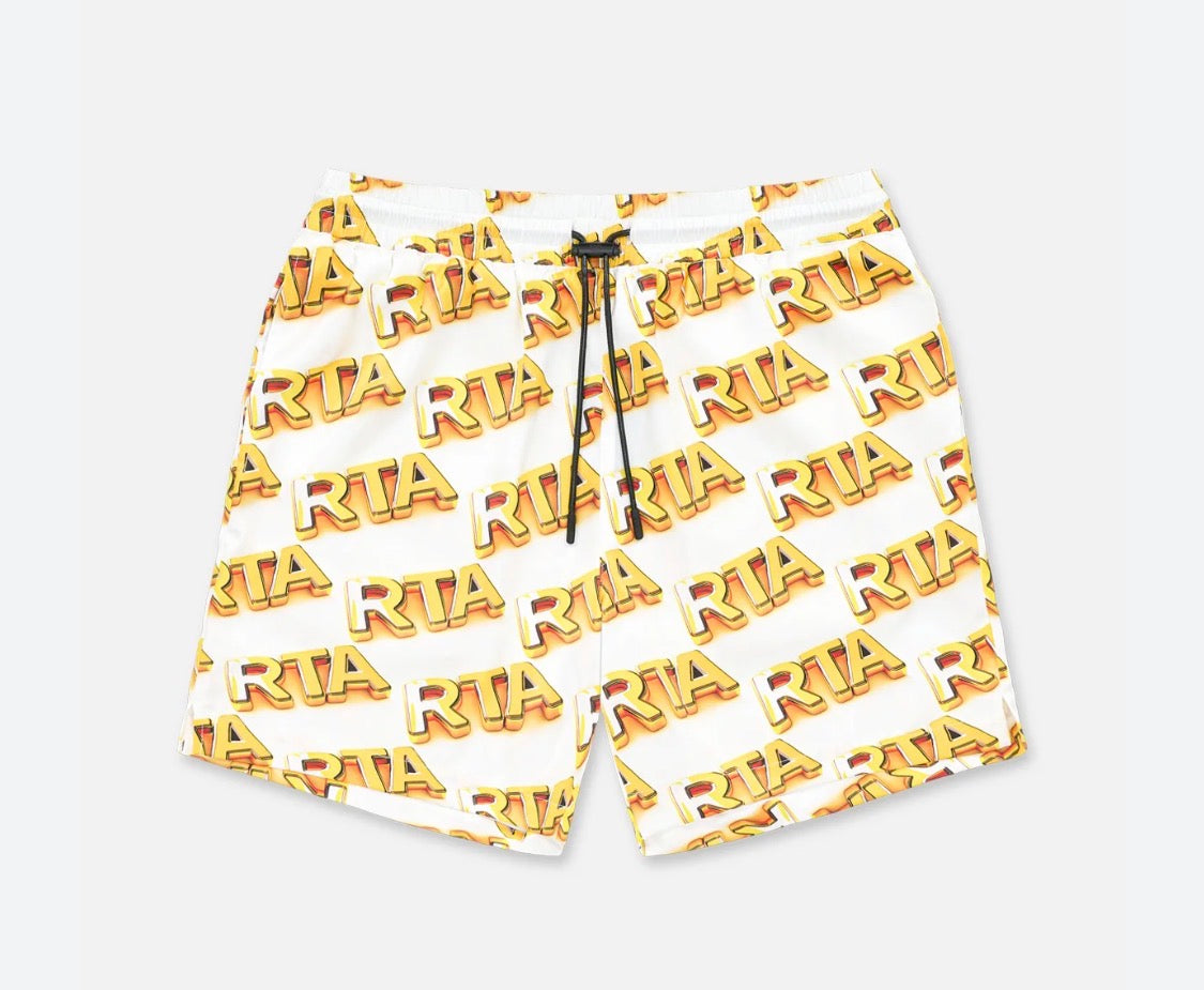 RTA White Clyde Swim Shorts