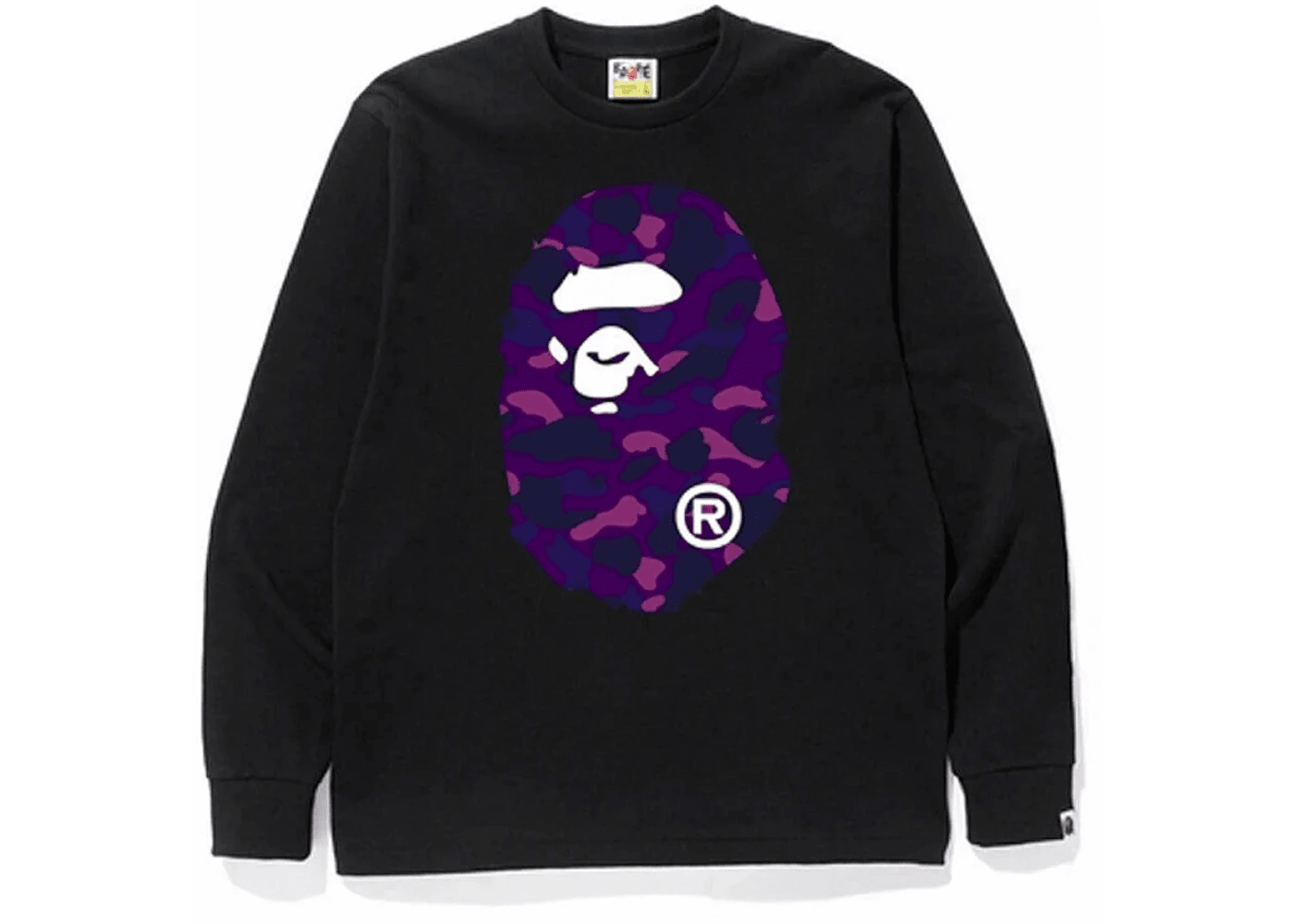 BAPE Color Camo Big Ape Head L/S Tee Black/Purple