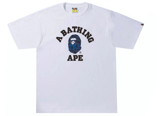 BAPE Sand Camo College Tee White/Navy