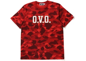 BAPE x OVO Color Camo Tee Red