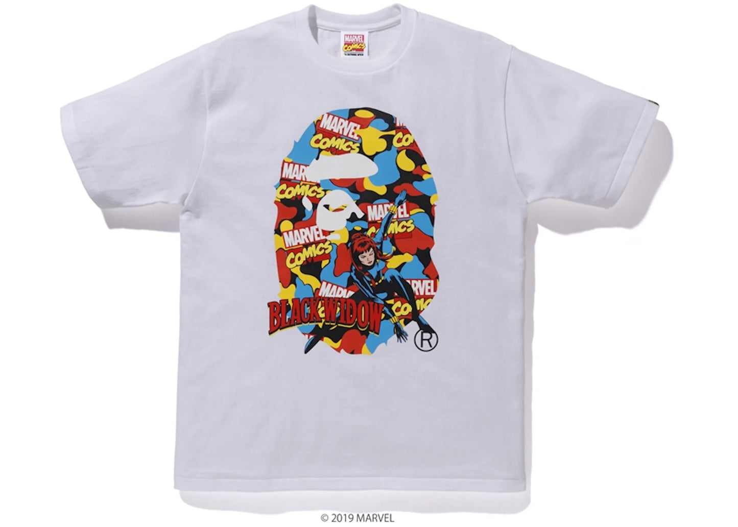 BAPE x Marvel Camo Black Widow Tee White