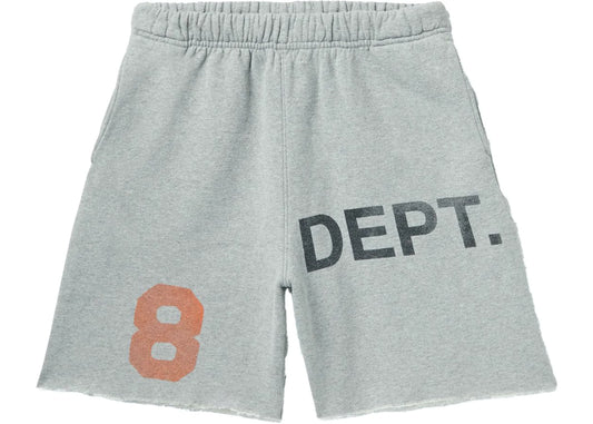 Gallery Dept. Wide-Leg Printed Distressed Cotton-Jersey Shorts