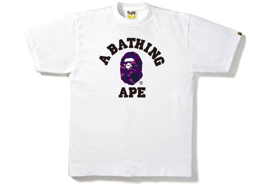 BAPE Color Camo College Tee White/Purple