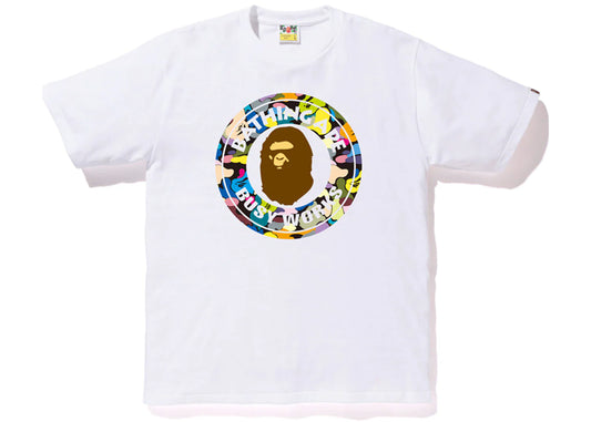 BAPE Multi Camo Busy Works Tee White