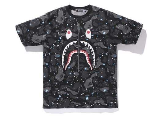 BAPE Space Camo Shark Tee Black Glow in the Dark