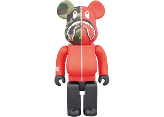 Bearbrick x Bape 1st Camo Shark 1000% Red